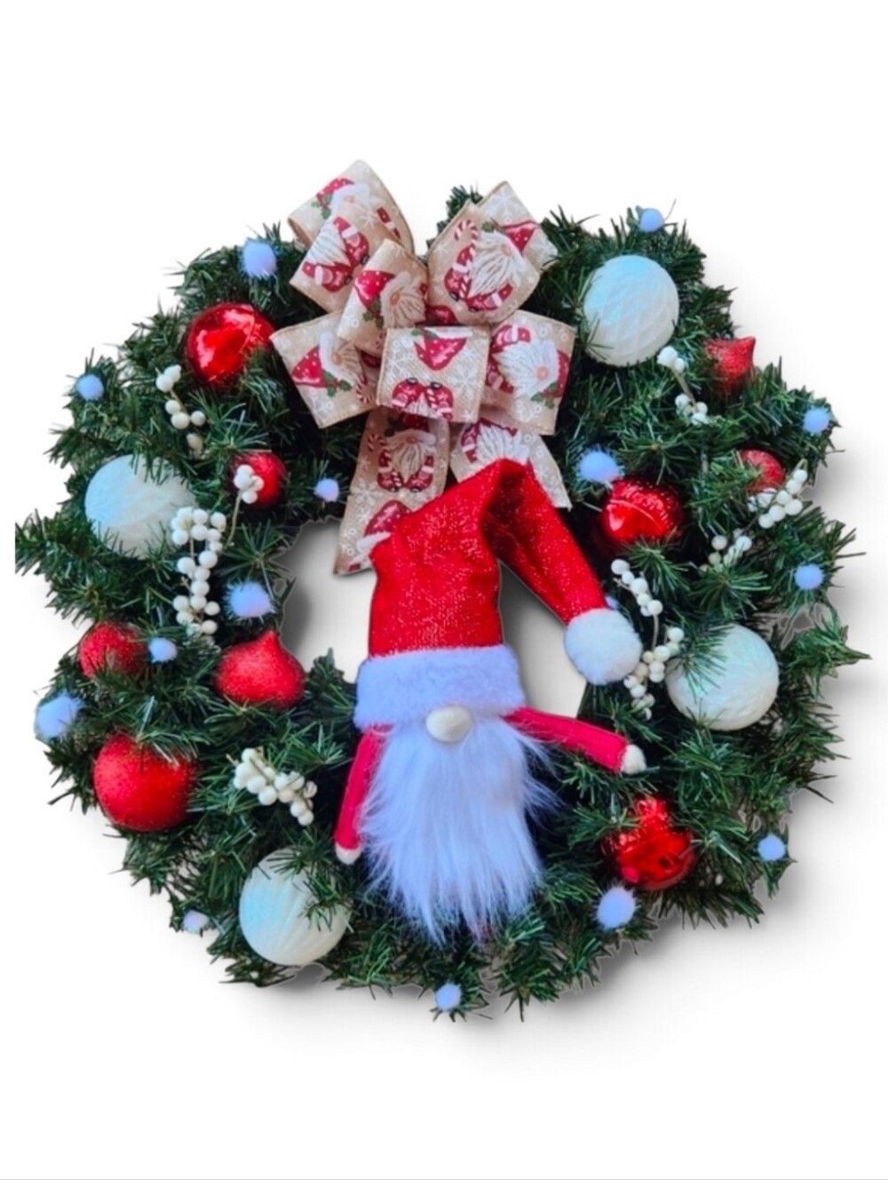 Festive Merry Gnome Christmas Wreath